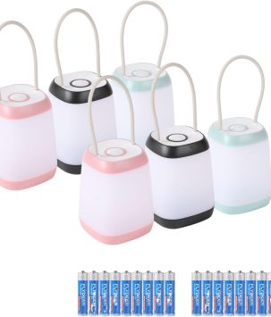 6 Pack LED Camping Light, 3 Modes Battery Powered Night Light for Indoor and Outdoor Emergency Light, Tent Lantern, Camping, Gifts (Includes 18 AAA Batteries)